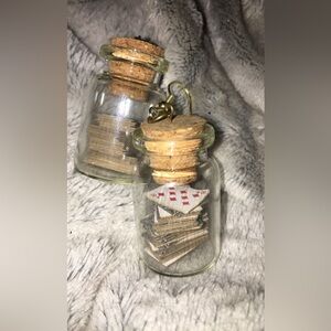 Mini Deck of Cards in a Bottle Earrings